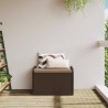 Banc de rangement et coussin marron 80x51x52 cm résine tressée 