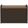 Banc de rangement et coussin marron 80x51x52 cm résine tressée 