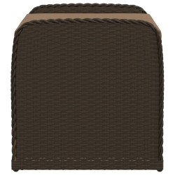 Banc de rangement et coussin marron 80x51x52 cm résine tressée 