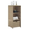 Armoire de rangement de jardin beige 50x55x115cm résine tressée 