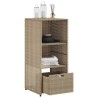 Armoire de rangement de jardin beige 50x55x115cm résine tressée 