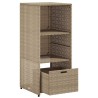 Armoire de rangement de jardin beige 50x55x115cm résine tressée 