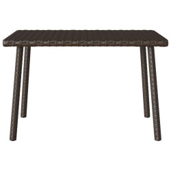 Table basse de jardin rectangulaire marron 60x40x37 cm rotin 