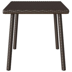 Table basse de jardin rectangulaire marron 60x40x37 cm rotin 
