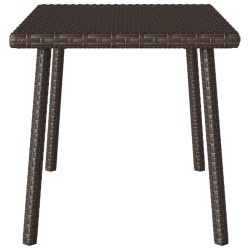 Table basse de jardin rectangulaire marron 60x40x37 cm rotin 