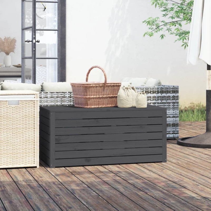 Boîte de jardin gris 101x50,5x46,5 cm bois massif de pin 
