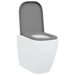 Siège de toilette à libération rapide avec fermeture douce en duraplast gris 