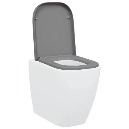 Siège de toilette à libération rapide avec fermeture douce en duraplast gris 