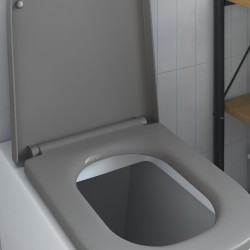Siège de toilette à libération rapide avec fermeture douce en duraplast gris 
