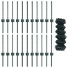 Clôture en Treillis avec 22 Poteaux en U Vert 0.4x25 m Acier 