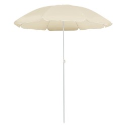 Parasol de jardin avec mât en acier sable 180 cm 
