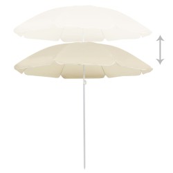 Parasol de jardin avec mât en acier sable 180 cm 