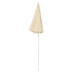 Parasol de jardin avec mât en acier sable 180 cm 