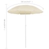 Parasol de jardin avec mât en acier sable 180 cm 