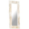 Miroir Blanc 110x50 cm Bois de manguier massif 