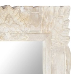 Miroir Blanc 110x50 cm Bois de manguier massif 