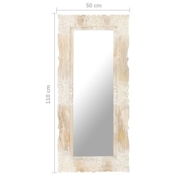 Miroir Blanc 110x50 cm Bois de manguier massif 
