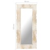 Miroir Blanc 110x50 cm Bois de manguier massif 