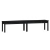 Banc de jardin à 2 places noir 203,5x44x45cm bois massif de pin 