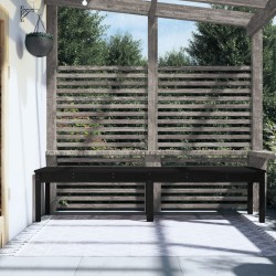 Banc de jardin à 2 places noir 203,5x44x45cm bois massif de pin 