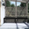 Banc de jardin à 2 places noir 203,5x44x45cm bois massif de pin 