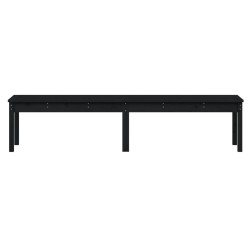 Banc de jardin à 2 places noir 203,5x44x45cm bois massif de pin 