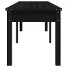 Banc de jardin à 2 places noir 203,5x44x45cm bois massif de pin 
