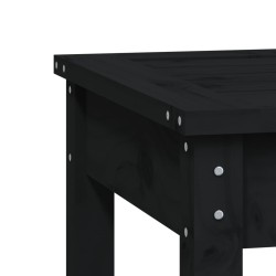 Banc de jardin à 2 places noir 203,5x44x45cm bois massif de pin 
