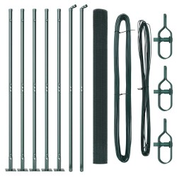 Set de Poteaux de Clôture Vert 2 pièces Vert Acier galvanisé 