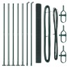 Set de Poteaux de Clôture Vert 2 pièces Vert Acier galvanisé 