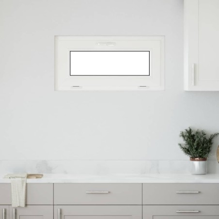 Fenêtre de sous-sol RISOR 80x40 cm inclinable 3 vitrages blanc 