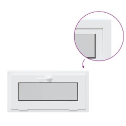 Fenêtre de sous-sol RISOR 80x40 cm inclinable 3 vitrages blanc 