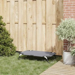 Lit pour Chien Pliant Gris Clair S Tissu Oxford et Acier 