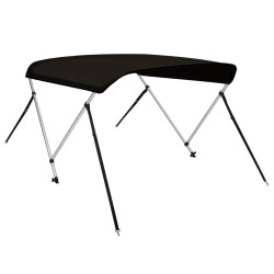 Auvent bimini à 2 arceaux noir 150x120x110 cm 