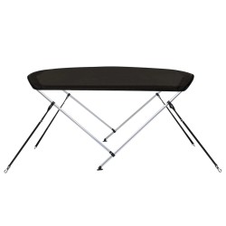 Auvent bimini à 2 arceaux noir 150x120x110 cm 