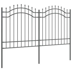 Clôture de jardin Gris 165 cm Acier peint par poudre 