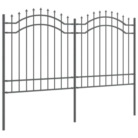 Clôture de jardin Gris 165 cm Acier peint par poudre 