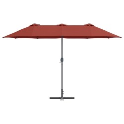 Parasol de jardin Couleur terre cuite 380 x 196 x 235 cm 