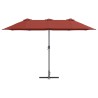 Parasol de jardin Couleur terre cuite 380 x 196 x 235 cm 