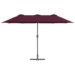 Parasol de jardin Rouge bordeaux 380 x 196 x 235 cm 