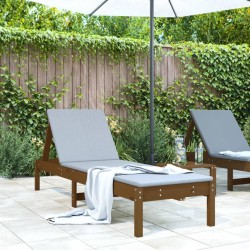 Chaise longue marron miel 199,5x60x74 cm bois massif de pin 