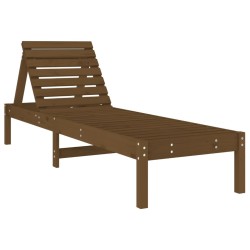 Chaise longue marron miel 199,5x60x74 cm bois massif de pin 