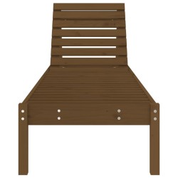 Chaise longue marron miel 199,5x60x74 cm bois massif de pin 