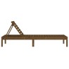 Chaise longue marron miel 199,5x60x74 cm bois massif de pin 