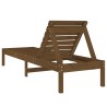 Chaise longue marron miel 199,5x60x74 cm bois massif de pin 