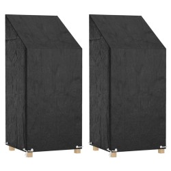 Housses de chaise de jardin 2 pcs 8 œillets 65x65x110/150 cm PE 