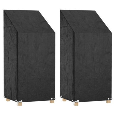 Housses de chaise de jardin 2 pcs 8 œillets 65x65x110/150 cm PE 