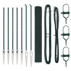 Set de poteaux de clôture 2 pièces Vert Acier revêtu de poudre 