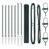Set de poteaux de clôture 2 pièces Vert Acier revêtu de poudre 