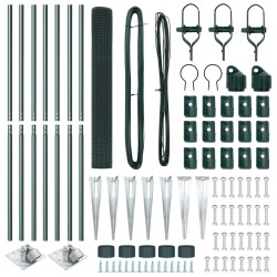 Set de poteaux de clôture 2 pièces Vert Acier revêtu de poudre 